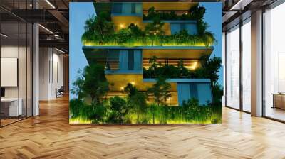 Eco-friendly green building design. Wall mural