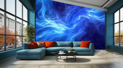 Electric cobalt currents swirling in an artistic dance Wall mural