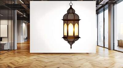 Elegant ramadan kareem lantern with white background Wall mural