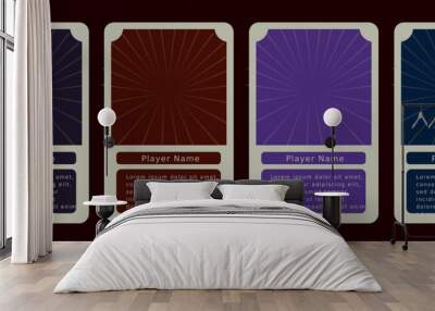 Game card border with cute colored background, for game items and characters Wall mural