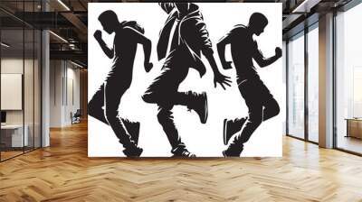 Man Dancing image - Silhouette of man dancing - Vector image of dancing  Wall mural