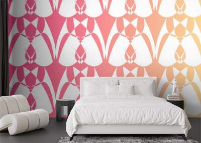 White pattern design on gradient background for textile and wallpaper Wall mural