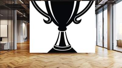 Trophy award silhouette vector illustration on black and white. Wall mural