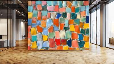 A colorful mosaic pattern made of small tiles background Wall mural