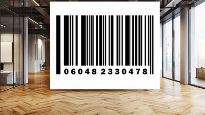 Barcode icon. Barcode vector icon. Simple fake bar code. Bar code for web design. Barcode product distribution icon. Vector illustration isolated on white background. Wall mural