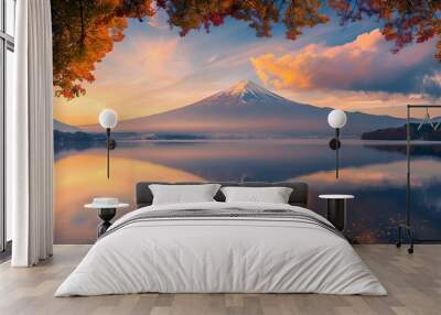 beautiful mountain fairy tale landscape in autumn Wall mural