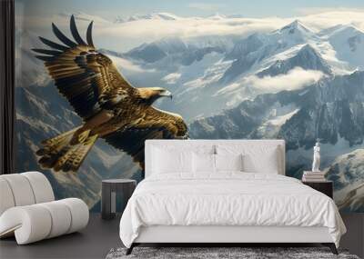 Bird flying to freedom.  Wall mural