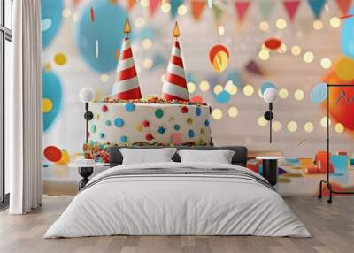 birthday party or holiday background.  Wall mural