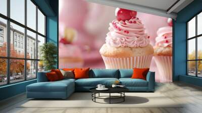 Cupcake and cookie design, Muffin dessert sweet and food theme.  Wall mural