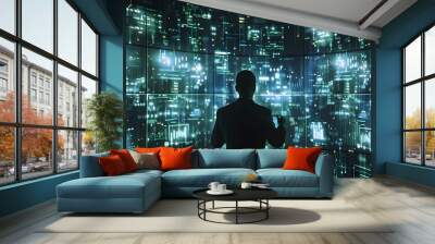 Cyber security, Information privacy, Data protection. Internet and technology concept on virtual screen.  Wall mural