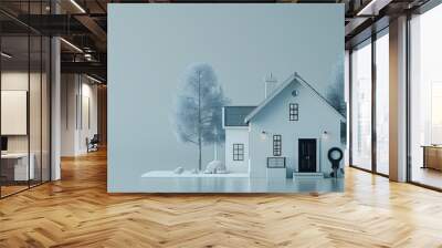 house model and house key.  Wall mural