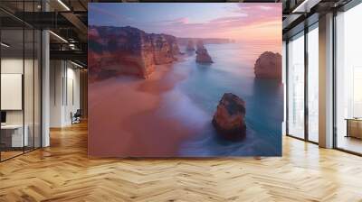 Landscape with Praia do Camilo, famous beach in Algarve, Portugal.  Wall mural