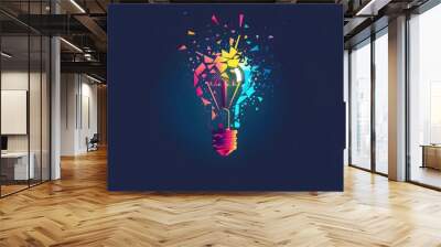 Modern Tech Bulb logo designs concept Wall mural