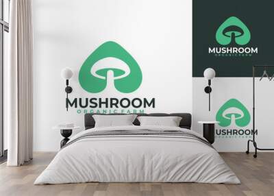 mushroom logo vector design template Wall mural