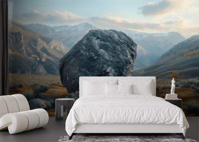 Rock in the mountains.  Wall mural