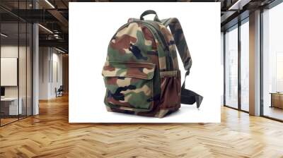 School backpack on white background.  Wall mural