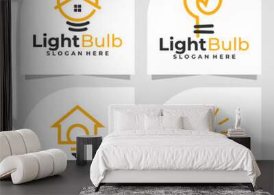 set of Light bulb logo vector design template Wall mural