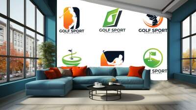 set of sport golf logo vector design template Wall mural