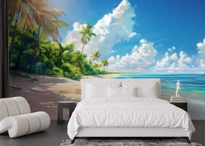 Sommer, Sonne, Strand und Meer im Urlaub.  Wall mural