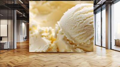 Vanilla ice cream scooped out of container.  Wall mural