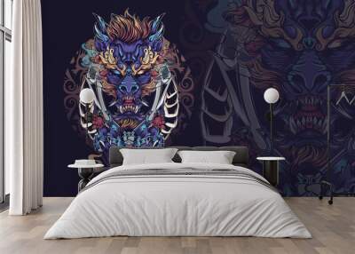 dragon oni Wall mural