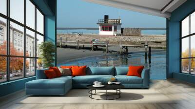 boathouse in walvisbay in namibia Wall mural