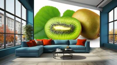 kiwi fruit isolated on white background Wall mural