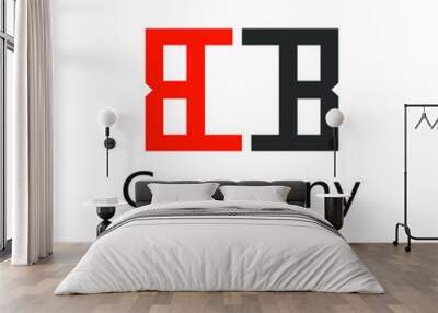 abstract logo two letter B in orange and black color Wall mural