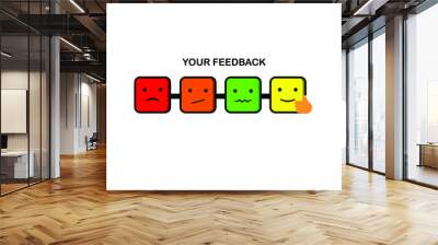 colorful emoji feedback, smiley Wall mural