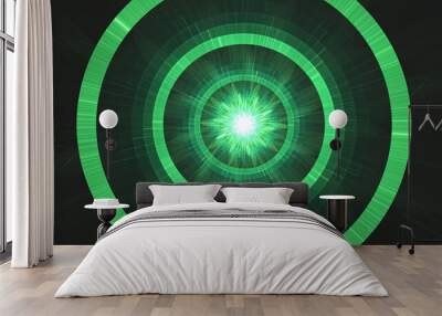 green energy light ball explosion tunnel background Wall mural