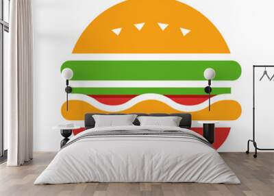 Burger logo vector illustration on white background Wall mural