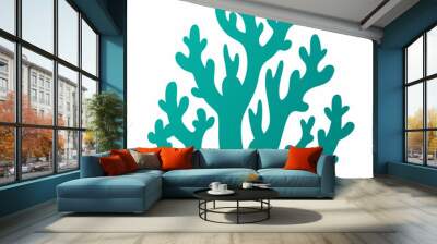 Coral reef silhouette vector illustration on white background Wall mural