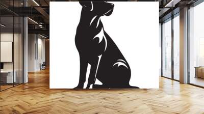 Dog silhouette vector illustration on white background Wall mural