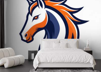 Horse head logo style vector illustration on white background Wall mural