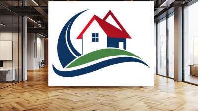 Realestate logo design vector illustration on white background Wall mural