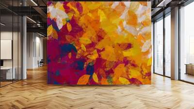 Abstract painting art with autumn leaf paint brush for presentation, website background, halloween poster, wall decoration, or t-shirt design. Wall mural