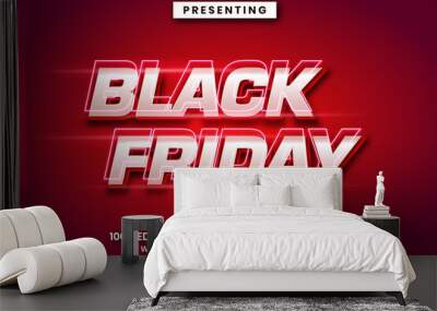 Cinematic black friday text effect template Wall mural