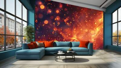 Fireworks at New Year and copy space - abstract holiday background Wall mural