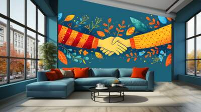 The touch of the hand shows the love, trust and confidence.  Wall mural