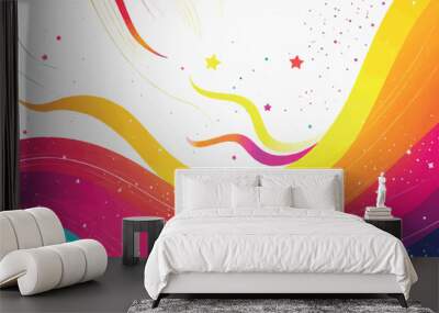 vintage Background abstract flower with colorful blots. Vector design Wall mural