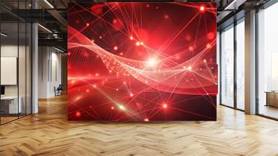 A futuristic red technology background with organic motion. Background with organic motion red futuristic technology. Red futuristic technology background Wall mural