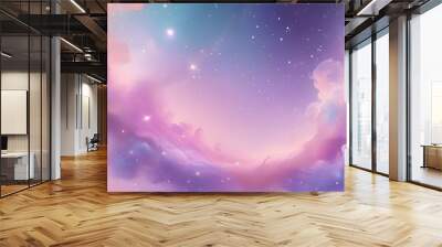 Background Pastel glitter pink purple fantasy galaxy. Wall mural