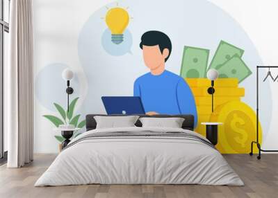 Unique Money growth icon for business Wall mural