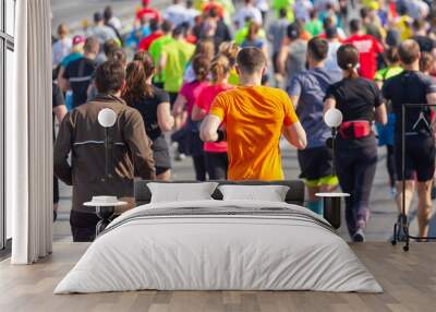 Many people run amateur marathon Wall mural