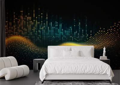 Abstract technology particles background. Network connection. Generative AI Wall mural