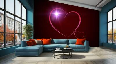 Valentine Hearts Background Wall mural