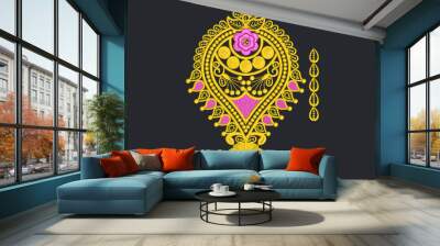 beautiful embroidery motif design in textile digital Wall mural