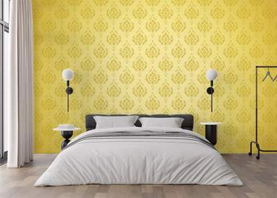 Luxury Thai pattern gold background vector illustration Wall mural