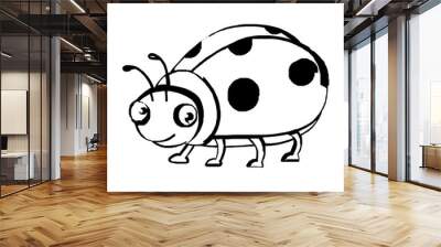 beetle ladybug insect vector illustration Wall mural