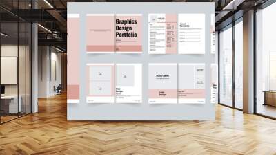 Graphics design portfolio or designer portfolio template Wall mural